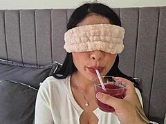 colombian influencer can't resist getting wild with a surprise in her mouth!