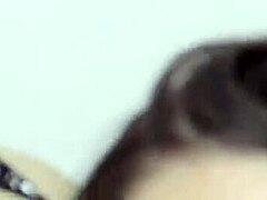 that beautiful girl with big ass choking on my cock and giving footjob