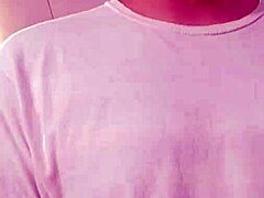 Simple selfie of Asian enjoying workout in public gym