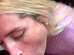 Latina Blonde Deepthroats Lover's Cock In Homemade Scene