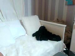 Maxine XS in lingerie teases with solo masturbation, showing big ass.