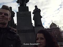 hunt4k brunette jocelyne z trades intimacy for cash outdoors