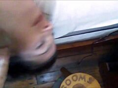 submissive girl gags on deepthroat face fucking upside down