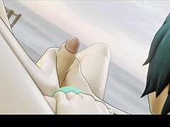 mitsuru lovingly sucks fuuka's girlcock in persona 3 hentai