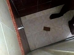 Conversational Shower spy cam catches horny friend licking pussy in bathroom voyeur action