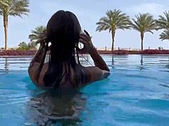Sexy Monika Fox Swims Naked In Pool And Sea