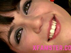 petite 18+ shaved teen takes big cock in tight anal action