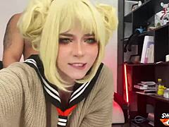 Himiko toga and her hairy pussy celebrate 18th with first sex and reampie