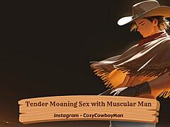 tender moaning sex with muscular man builds to erotic solo orgasm in bodybuilder style