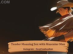 tender moaning sex with muscular man builds to erotic solo orgasm in bodybuilder style