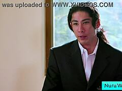 sexy big tit blonde masseuse explains nuru to client - lauren phillips david lee