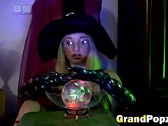 Blonde teen rides old stud reverse cowgirl 😍