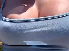 Artemisia Love Walks Outdoor Without Bra