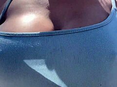 Artemisia Love Walks Outdoor Without Bra