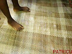 ebony babe rides huge black cock for creampie