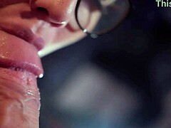 Dissolute wife sucks her man's cock