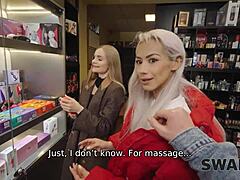 Swap4k Meets Fibi Euro In Sex Shop Contrasts With Hard Threesome Fucking Veronica Leal