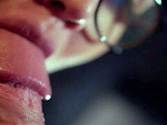 Dissolute wife sucks her man's cock