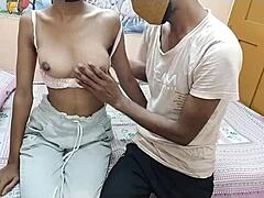 Indian stepsister dimple stays home with boyfriend for romantic arrangement and tight connection
