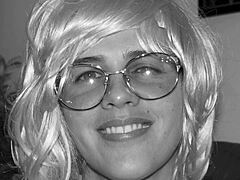 Cock girl slides into public outdoor action with blonde whore swallowing cum on monster cock.