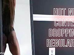 Ebony Amateur Twerks Ass in Lingerie and Costumes with Sexy Dancing Moves.