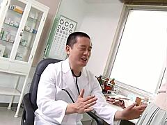 Nymphomaniac Japanese teen seduces doctor for creampie at gyno exam