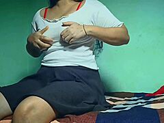 oh wow this cute desi girlfriend gives a hard blowjob then rides missionary style with her lover in dorm quickie 😍