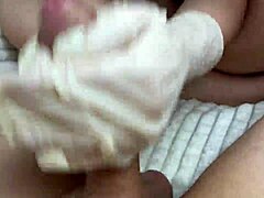 Specific POV of Step Sister Fingering in Oiled Latex Gloves
