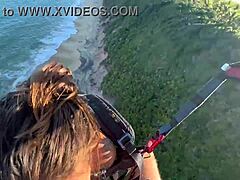 i accidentally gave a blowjob while paragliding, but the cumshot surprised us!