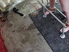 Pretty Slave Bound In Metal Begs To Cum