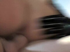 blonde girl with fake tits brings brunette for group fucking with toys in retro heels