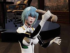 Rei Ayanami says, 'I love sucking this cock in 3D porn'
