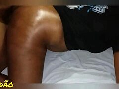 Pounding black girl doggystyle with cum on ass!