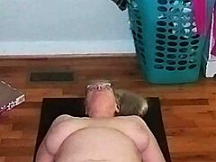 Hot Mature Woman Does Yoga With Big Tits Exposed