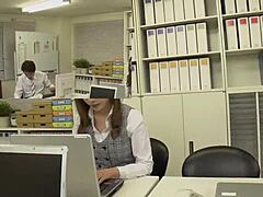 Nana Ueyama gets creampied by drunk boss in empty office
