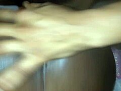 Ebony amateur with tattoos gets rough POV with big black cock.