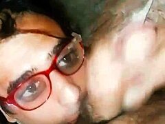 Girlfriend gives deep throat oral on balcony