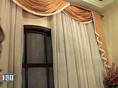 this giant dick is deep in her throat and asshole, so hot