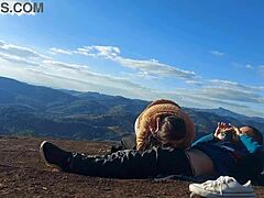 tour guide explores married woman's curves in forest
