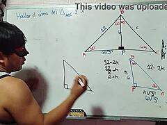 Solving mathematical triangle puzzle in bedroom 😊