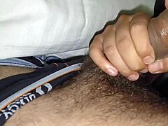 Teen stepsister allows close breast touching in hiding.