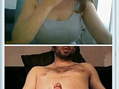 Cute brunette helps stranger with dare on webcam at webcamshub com