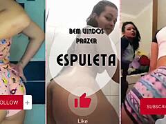 Curvy Latina Brunette Trains Outdoors With Shorts Tucked Up Her Ass Fetishly