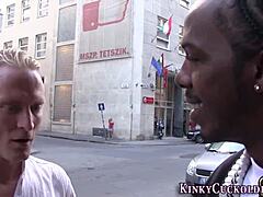 blonde woman gets humiliated with big black cock facial in hardcore scene