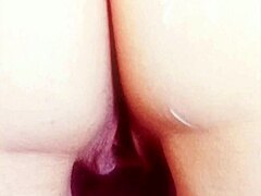 in this homemade video, the mature wife spreads her shaved pussy and big ass for moisturising, feeling wet and exhibitionist