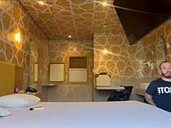 latina with big tits gives blowjob to small dick 😏