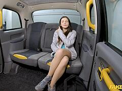 She begs me to fuck her pussy in the fake taxi after leaving her there.