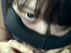 18 year old amateur girl gives intense blowjob in erotic lingerie, rough handjob cumshot