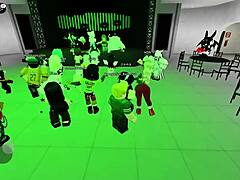 Dan�ando With Naughty Novinhas In Roblox Party Hall!