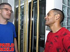 So this nerd guy walked into the wrong bathroom and ended up with a hot lingerie-clad latina brunette teen